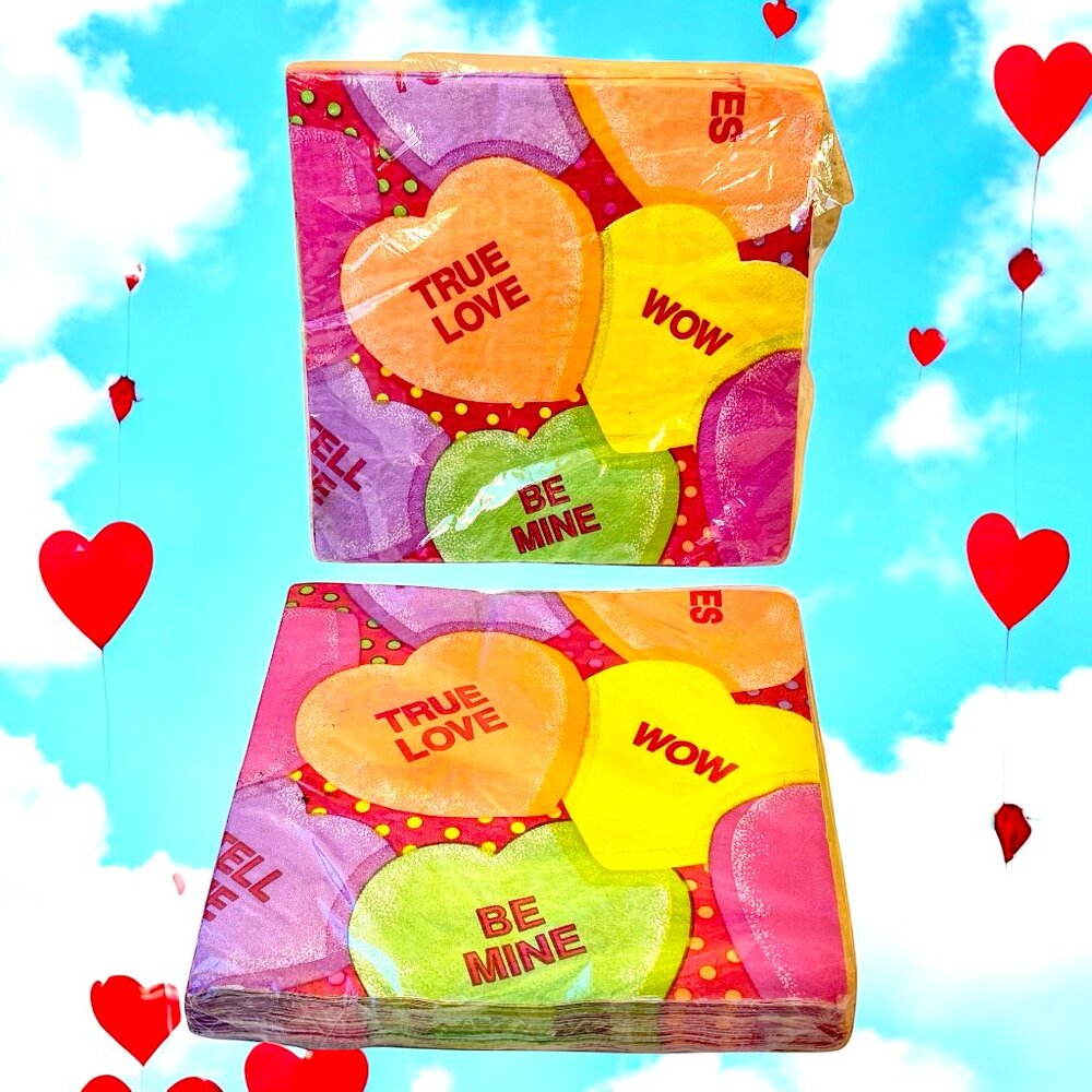 Valentine's Day Paper Luncheon Napkins SWEET TALK Creative Expressions USA 39 ct
